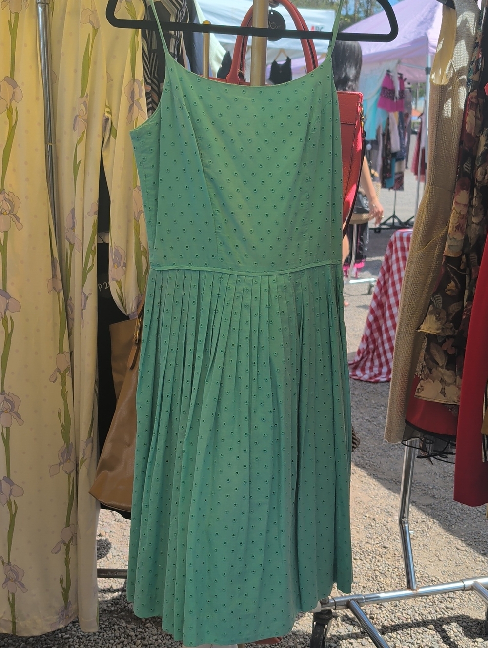 Isaac Mizrahi Mint Green Polka-Dot Midi Dress